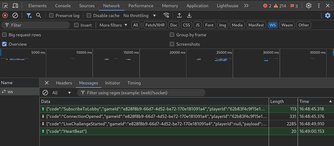 screenshot of WS Network tab in DevTools